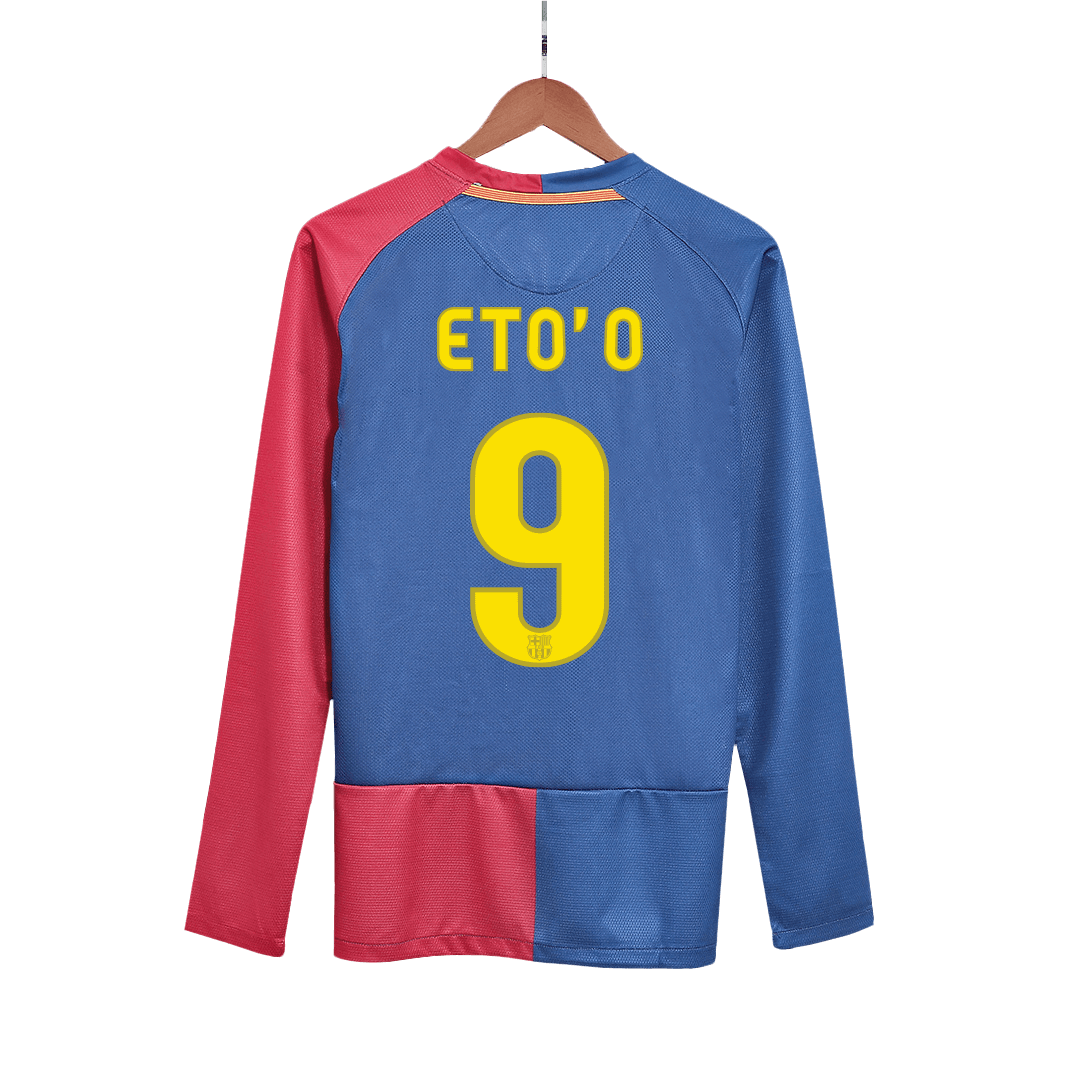 Barcelona ETO'O #9 Home Soccer Jersey Retro 2008/09 - Long Sleeve (UCL Final) - Football Shirt | SmartJerseys | Official Quality