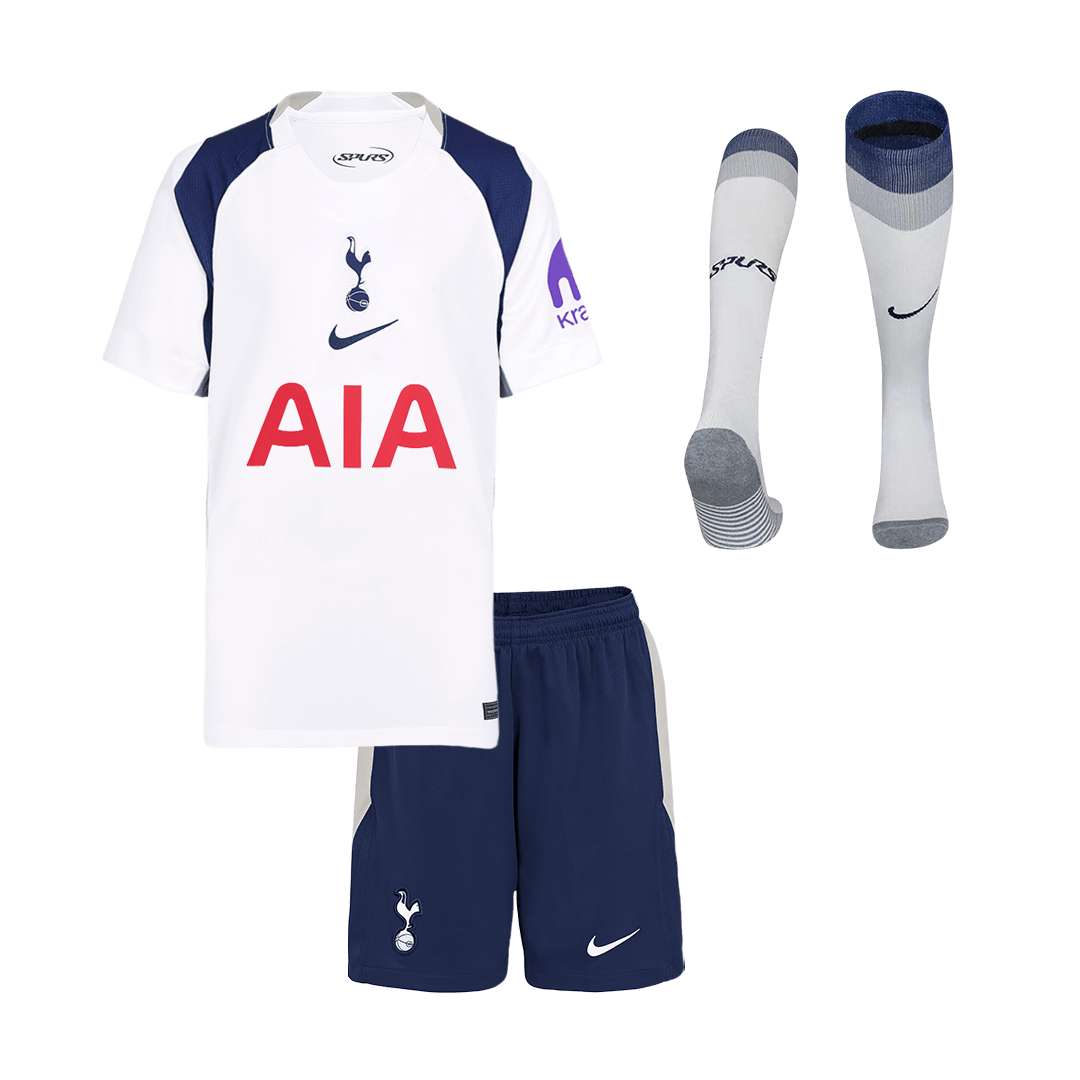 Kid's Tottenham Hotspur Home Soccer Jersey Kit(Jersey+Shorts+Socks) 25/26 White - Football Shirt | SmartJerseys | Official Quality