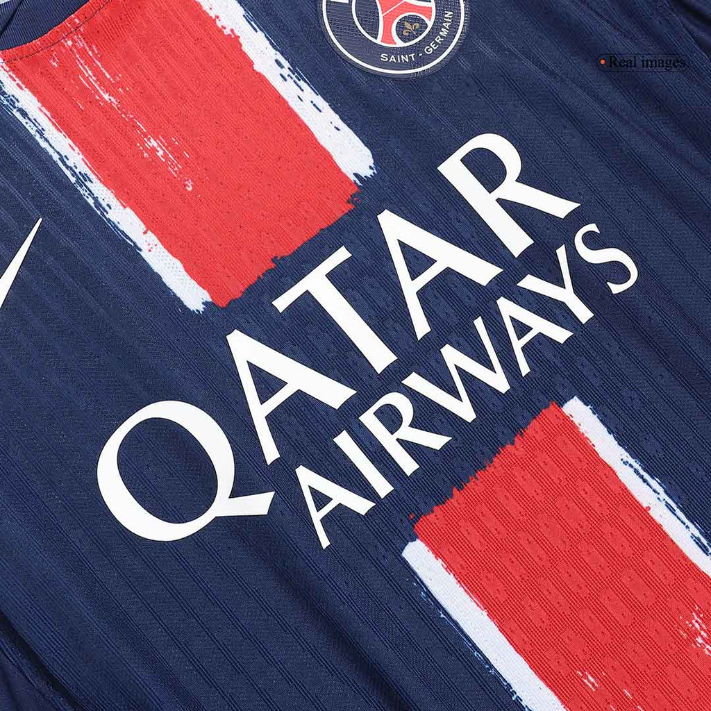 Maillot domicile authentique PSG Champions n° 25 2024/25 Bleu marine - Champions d'Europe