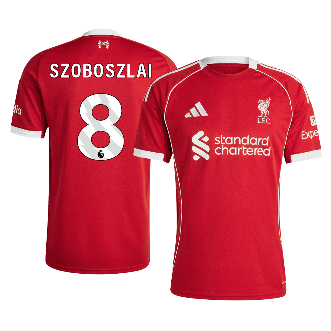 Liverpool SZOBOSZLAI #8 Home Soccer Jersey 2025/26 - Football Shirt | SmartJerseys | Official Quality