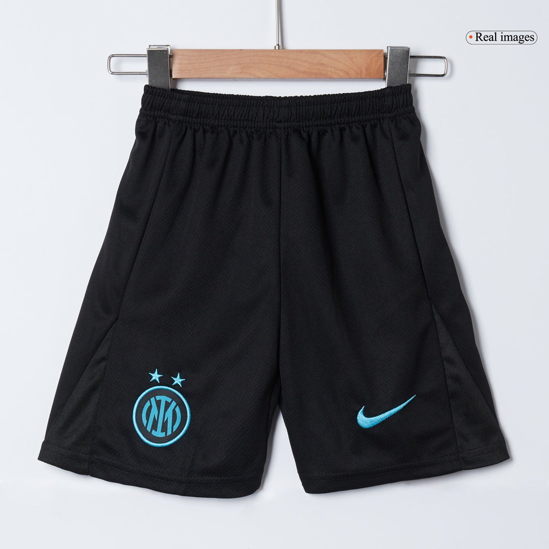 Kit de camiseta de fútbol local del Inter de Milán para niños (camiseta, pantalón corto y calcetines) 2025/26 azul y negro