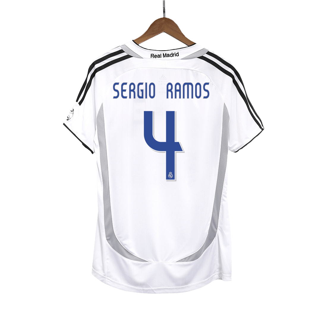 Real Madrid SERGIO RAMOS #4 Home Soccer Jersey Retro 2006/07 - Football Shirt | SmartJerseys | Official Quality