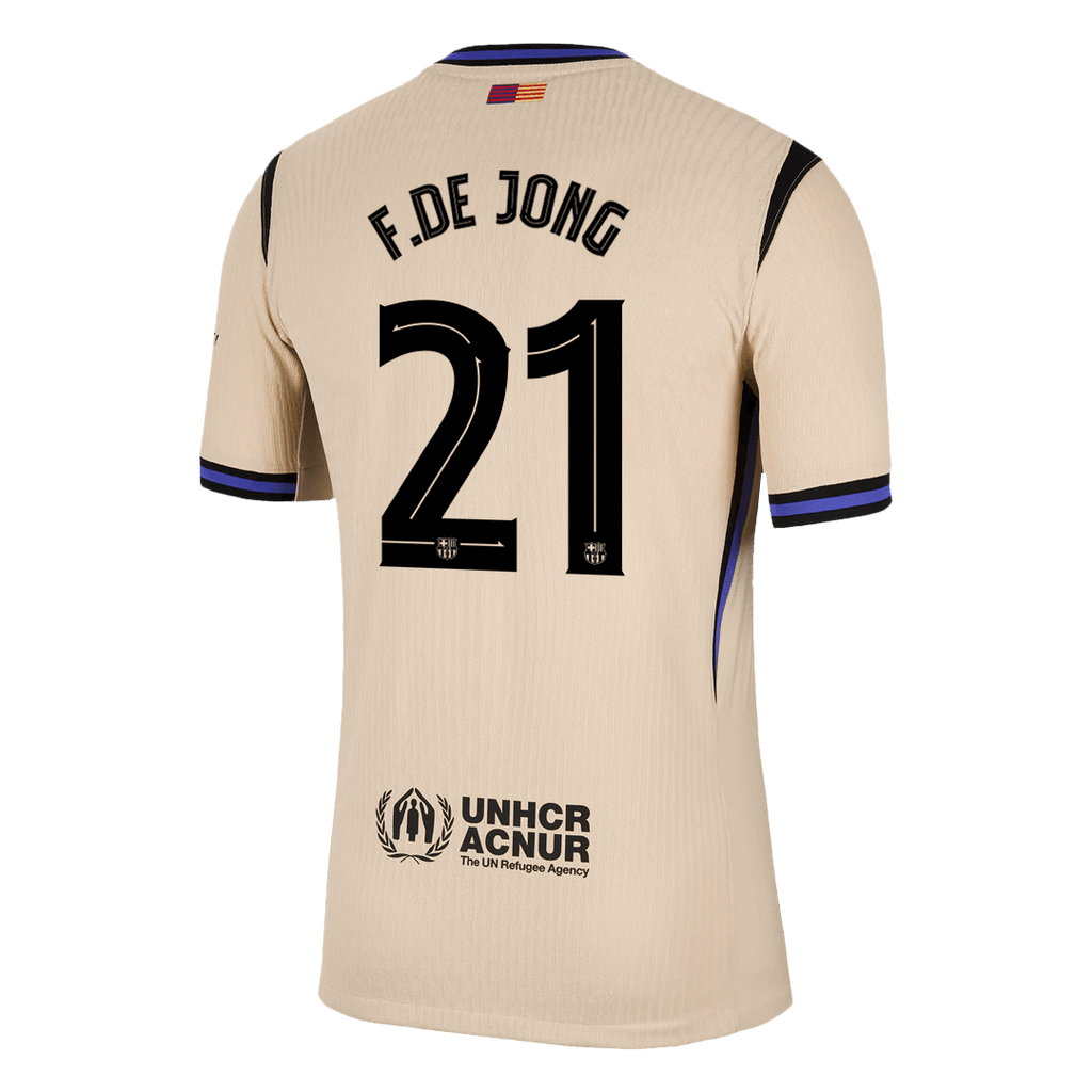 Barcelona F.DE JONG #21 Away Soccer Jersey Authentic 2025/26 - UCL Edition