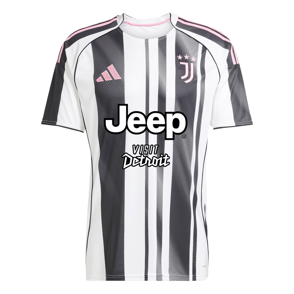 Camiseta de fútbol local de la Juventus YILDIZ #10 2025/26, negra y blanca