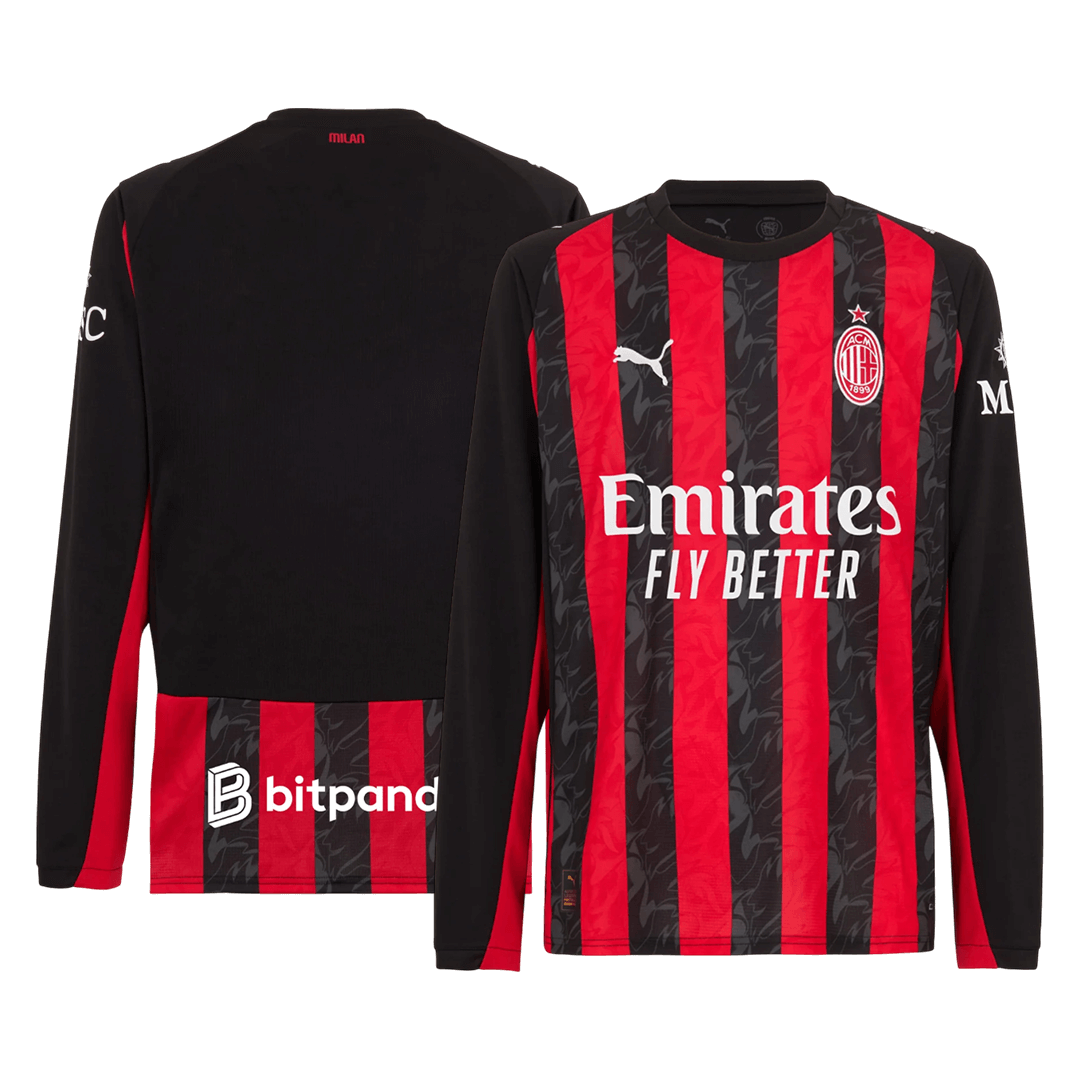 Maillot domicile manches longues de l'AC Milan 2025/26