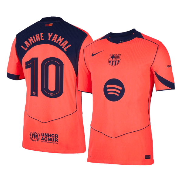 LAMINE YAMAL #10 Authentic Barcelona Third Away Soccer Jersey 25/26 Orange- UCL - Football Shirt | SmartJerseys | Official Quality